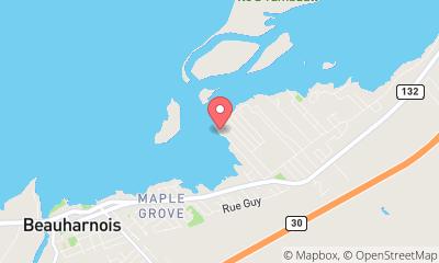 map, Cottages on the river