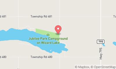 map, Jubilee Park Campground on Wizard Lake
