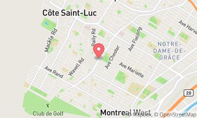 map, Agence De Voyage Côte St-Luc Inc